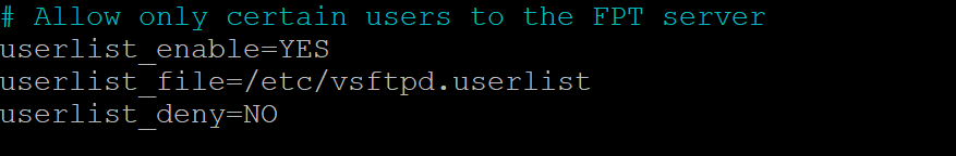 Allowing only Authorized Users to Log in to the FTP Server