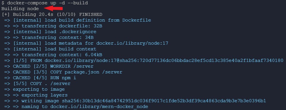 Docker-compose build command