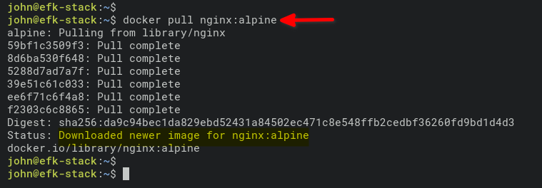 Downloading nginx:alpine Docker Image