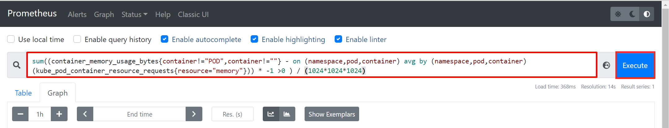 Executing a PromQL Query