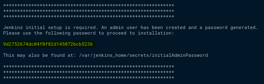 Checking the Jenkins initial admin password