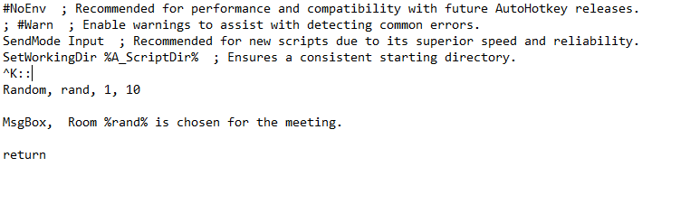 Implementing the Random command in an AutoHotkey script