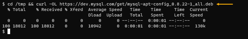 Downloading the MySQL DEB package