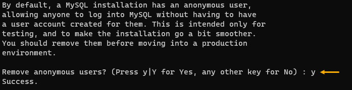 Deleting the MySQL anonymous user