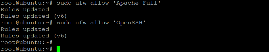 Enabling the Apache Full Profile along with SSH