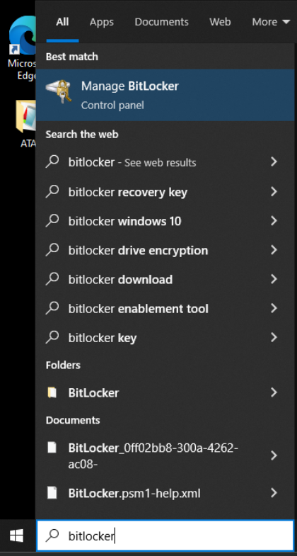 Accessing BitLocker Manager