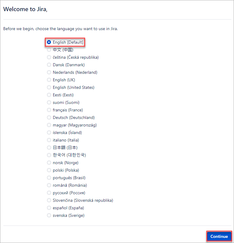 Choosing the Jira language