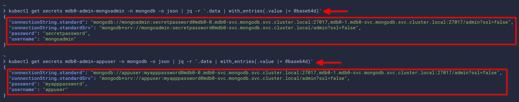 Retrieving Details of MongoDB User and Password, and Connections