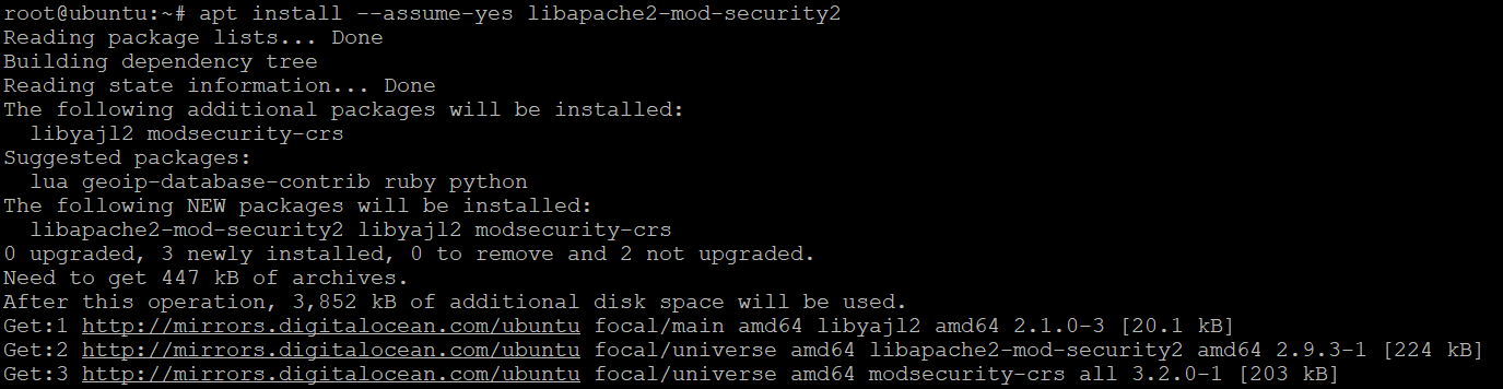 Installing the mod_security2 Module