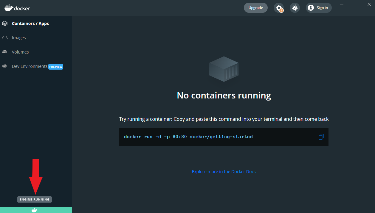 Verifying Docker Engine is Running