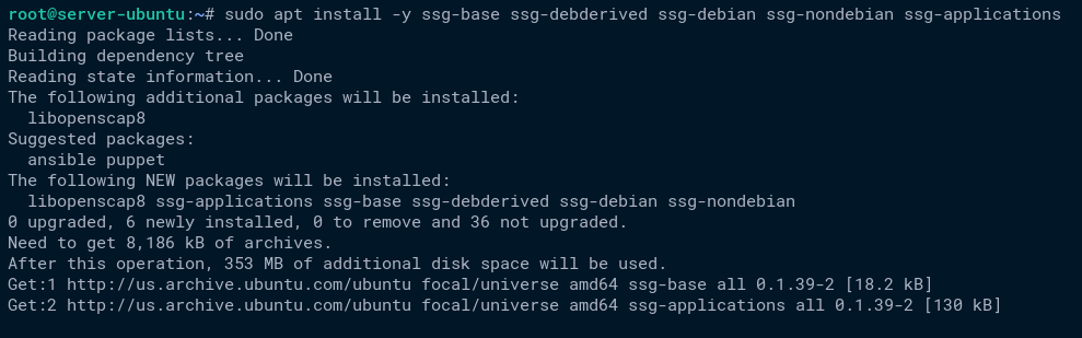 Installing OpenSCAP and SSG Packages