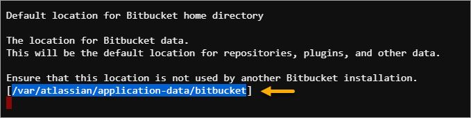 Setting the Bitbucket home directory.