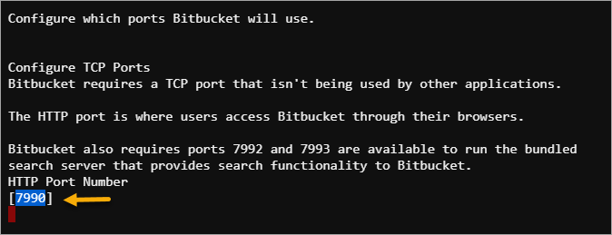 Setting the Bitbucket port number