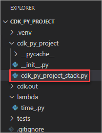 Open the cdk_py_project_stack.py file 