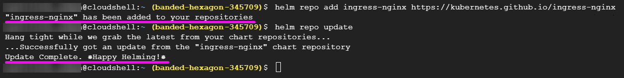 Adding the nginx-stable Helm Repository to Google Cloud Shell