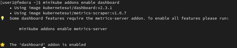 Enabling the Minikube Dashboard Addon