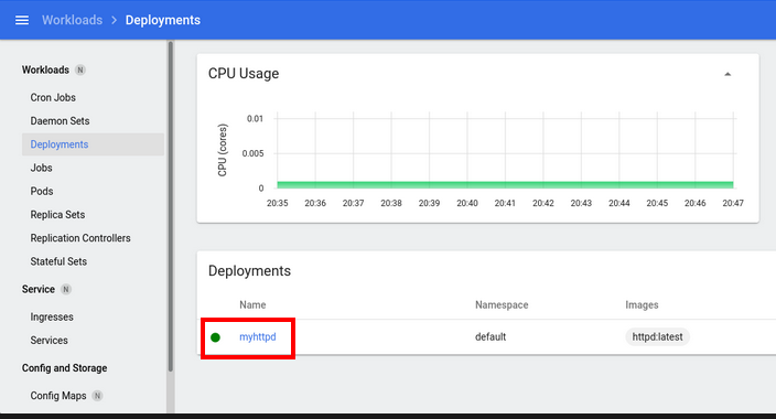 Scaling a deployment: Selecting the deployment