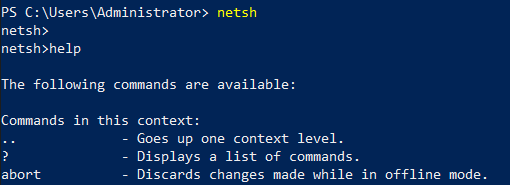 Accessing netsh Command-line Session