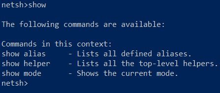 Showing Available Commands in a Context