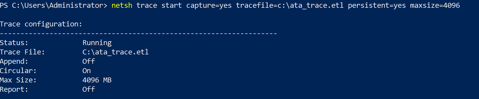 Fetching the Traces of the Network to Store in a File