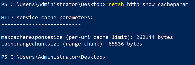 Viewing HTTP Cache Parameters