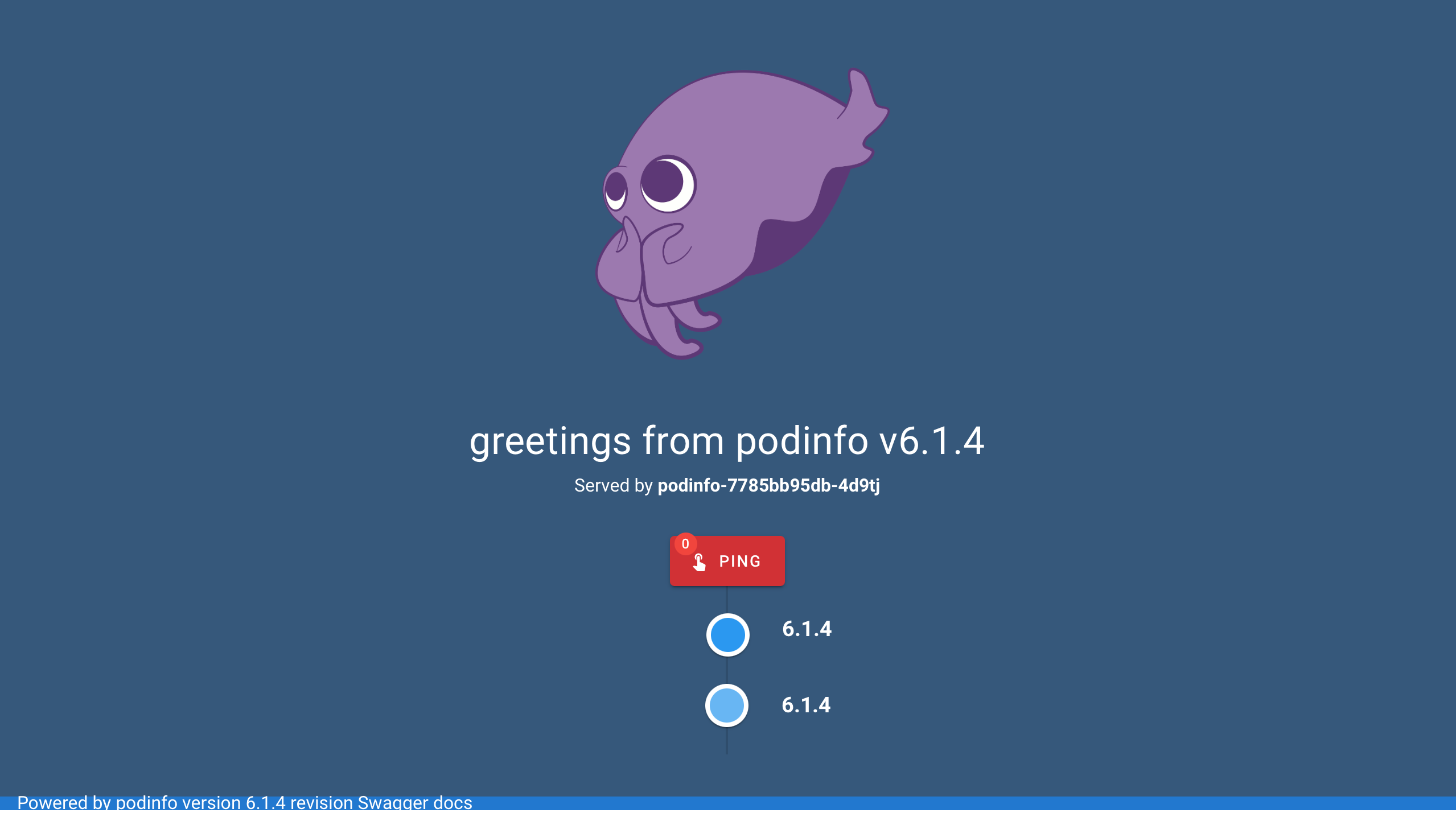 Accessing the Podinfo Web UI