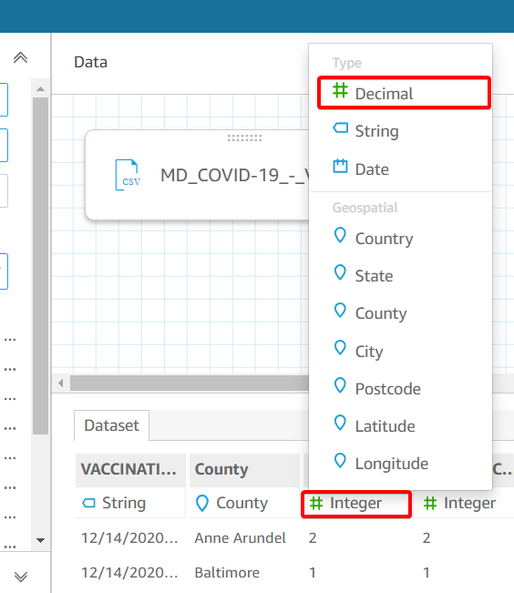 Changing Data Type