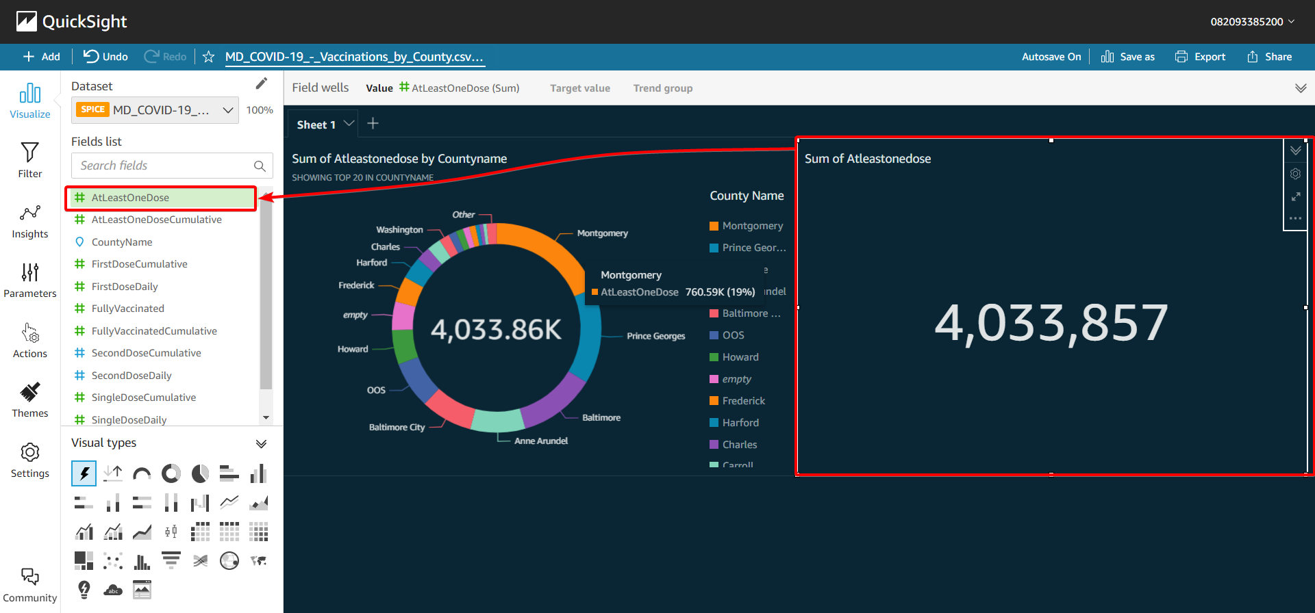 Adding Data to New Visual