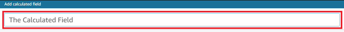 Naming the New Calculated Field