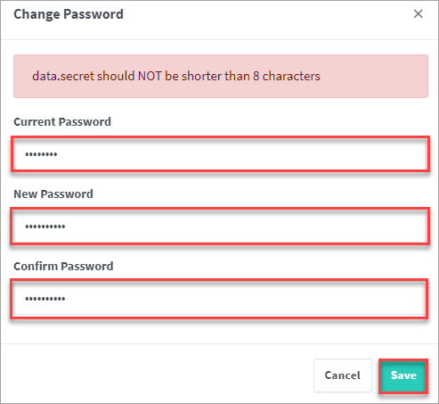 Changing the default password