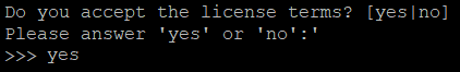 Accepting the License Agreement