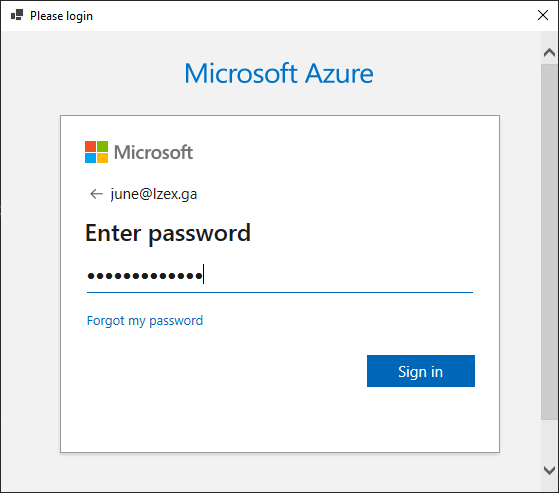 Logging in to Azure AD