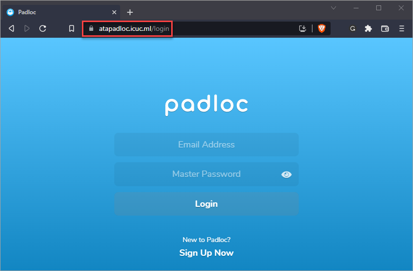 Accessing the Padloc web app