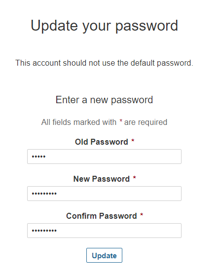 Updating Password