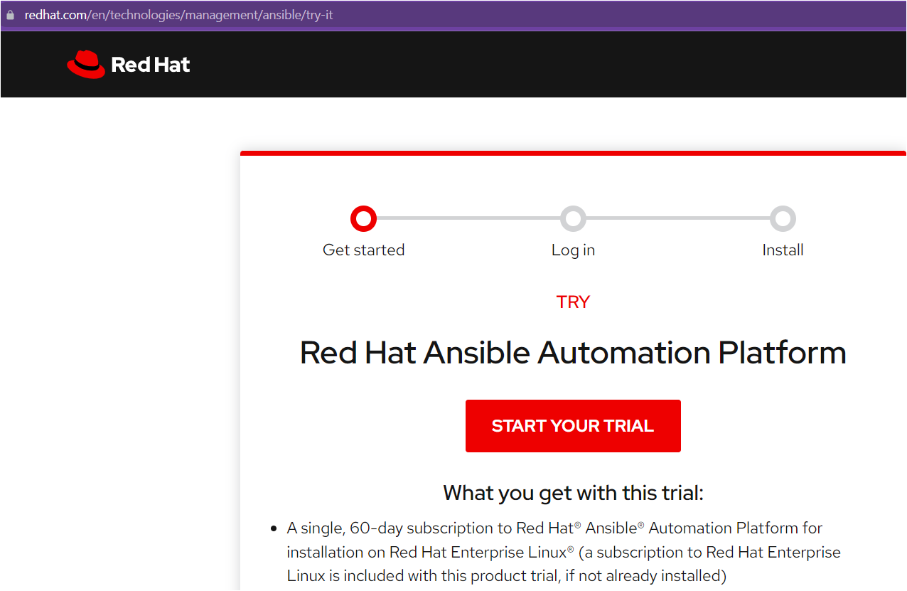 Starting a Red Hat Ansible Automation Platform Trial