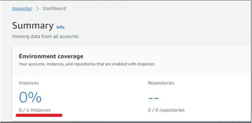Viewing Environment Coverage for AWS EC2 instance