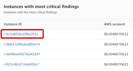Accessing an Instance Critical Findings