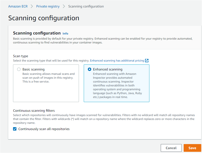 Editing Scanning Configuration