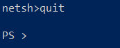 Quitting the Netsh Utility (quit)