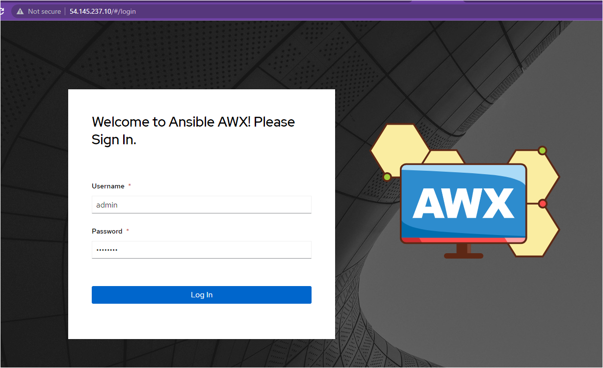 Accessing the Ansible AWX Dashboard UI