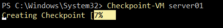 Creating a VM (server01) checkpoint