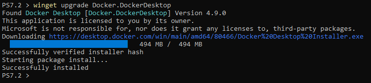 Updating a Software (Docker.DockerDesktop)