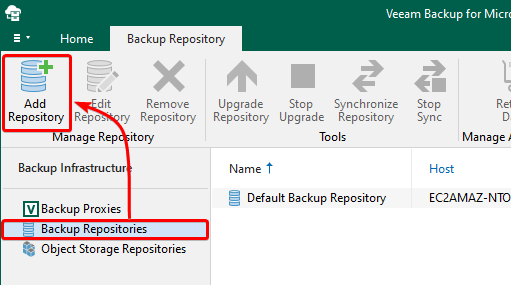 Initializing Adding a New Backup Repository