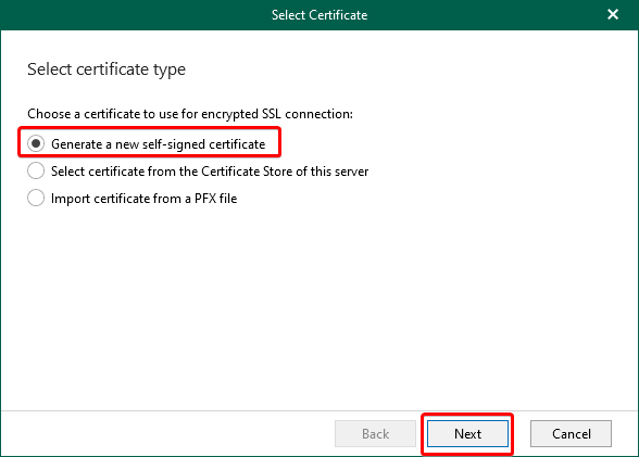 Selecting Certificate Type