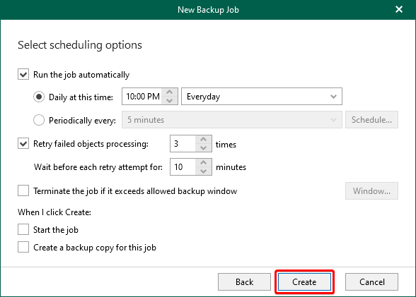 Customizing Backup Job Settings