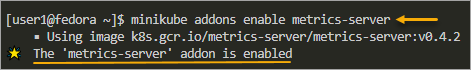 Enabling the metrics-server addon