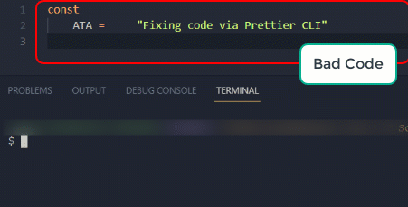 Formatting codes in all files with Prettier