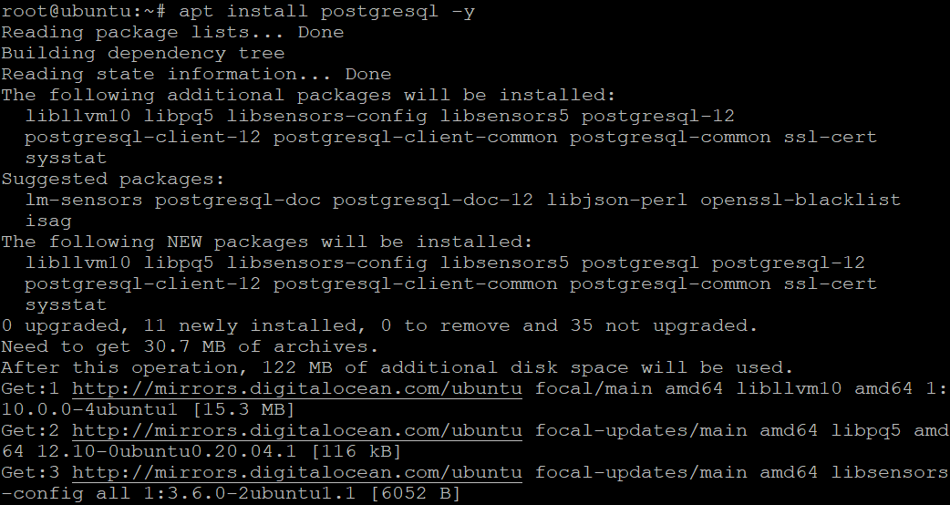 Installing PostgreSQL and its Dependencies