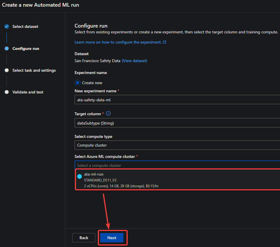 Selecting the Newly-created Cluster