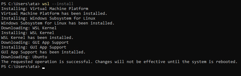 Installing WSL on Windows 11